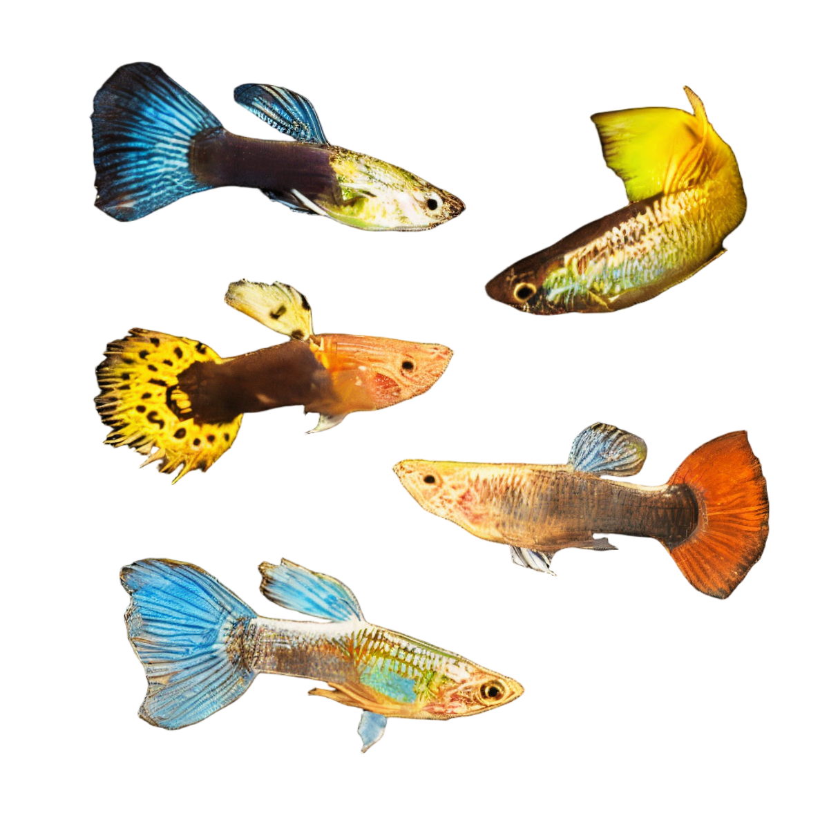 Assorted Male Guppy Poecilia Reticulata 3cm