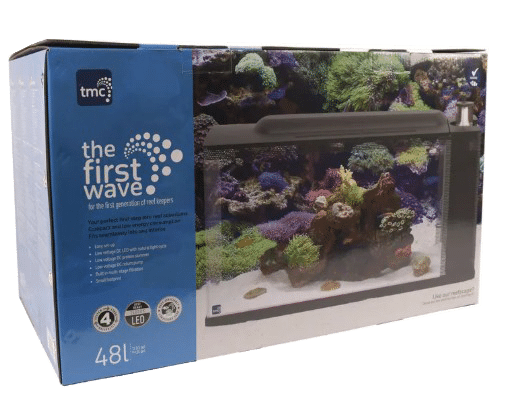 TMC First Wave aquarium with modern LED lighting, available at Birchwood Aquatic Centre in Kent.