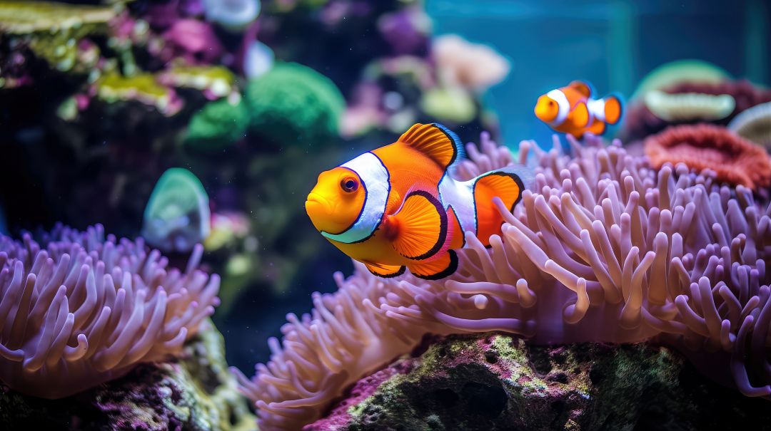 Stunning clown fish in amongst the anemones
